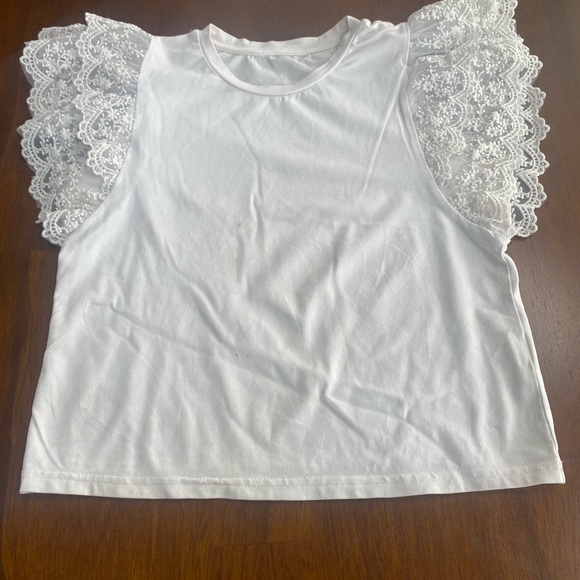 White lace sleeve top 9 - Picture 5 of 9